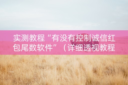 实测教程“有没有控制诚信红包尾数软件”（详细透视教程）-哔哩哔哩