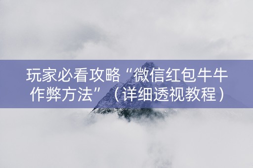 玩家必看攻略“微信红包牛牛作弊方法”（详细透视教程）-哔哩哔哩