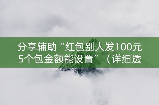 分享辅助“红包别人发100元5个包金额能设置”（详细透视教程）-哔哩哔哩