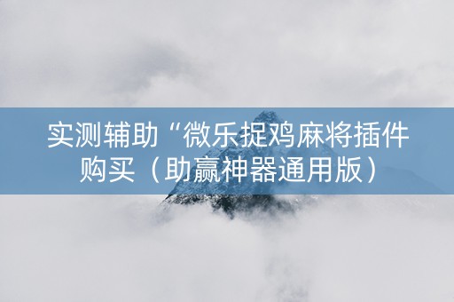 实测辅助“微乐捉鸡麻将插件购买（助赢神器通用版）