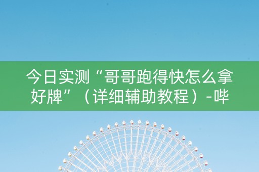 今日实测“哥哥跑得快怎么拿好牌”（详细辅助教程）-哔哩哔哩