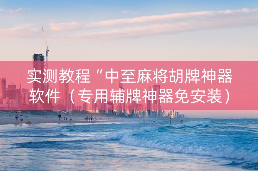 实测教程“中至麻将胡牌神器软件（专用辅牌神器免安装）
