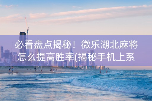 必看盘点揭秘！微乐湖北麻将怎么提高胜率(揭秘手机上系统发好牌)