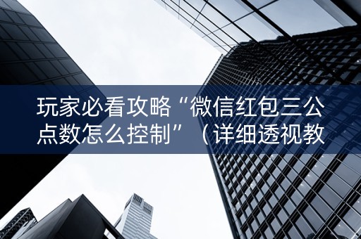 玩家必看攻略“微信红包三公点数怎么控制”（详细透视教程）-哔哩哔哩