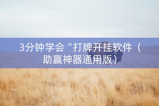 3分钟学会“打牌开挂软件（助赢神器通用版）