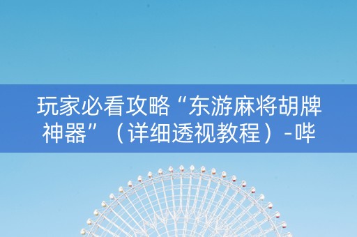 玩家必看攻略“东游麻将胡牌神器”（详细透视教程）-哔哩哔哩