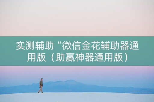 实测辅助“微信金花辅助器通用版（助赢神器通用版）