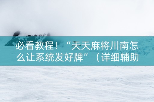 必看教程！“天天麻将川南怎么让系统发好牌”（详细辅助教程）-哔哩哔哩