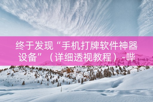 终于发现“手机打牌软件神器设备”（详细透视教程）-哔哩哔哩