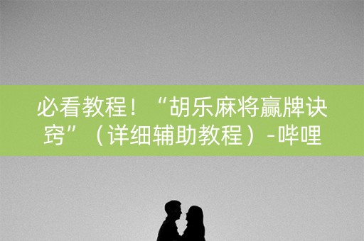 必看教程！“胡乐麻将赢牌诀窍”（详细辅助教程）-哔哩哔哩