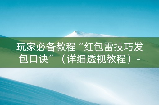 玩家必备教程“红包雷技巧发包口诀”（详细透视教程）-哔哩哔哩