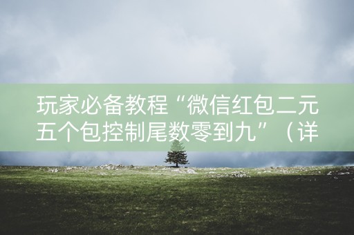 玩家必备教程“微信红包二元五个包控制尾数零到九”（详细透视教程）-哔哩哔哩