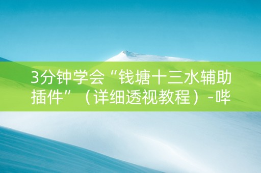 3分钟学会“钱塘十三水辅助插件”（详细透视教程）-哔哩哔哩