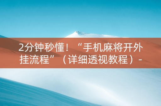 2分钟秒懂！“手机麻将开外挂流程”（详细透视教程）-哔哩哔哩