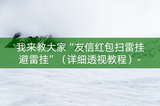 我来教大家“友信红包扫雷挂避雷挂”（详细透视教程）-哔哩哔哩