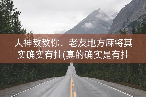 大神教教你！老友地方麻将其实确实有挂(真的确实是有挂)