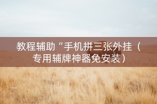 教程辅助“手机拼三张外挂（专用辅牌神器免安装）