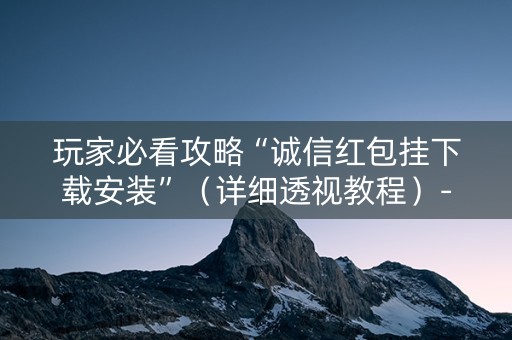 玩家必看攻略“诚信红包挂下载安装”（详细透视教程）-哔哩哔哩