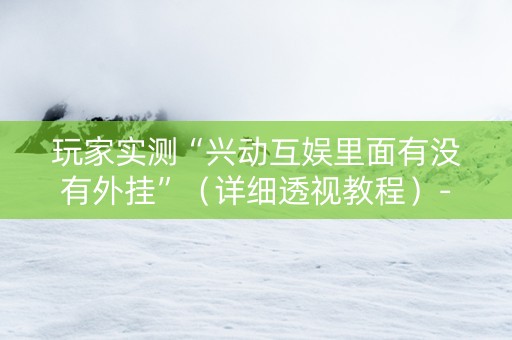 玩家实测“兴动互娱里面有没有外挂”（详细透视教程）-哔哩哔哩