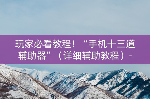 玩家必看教程！“手机十三道辅助器”（详细辅助教程）-哔哩哔哩