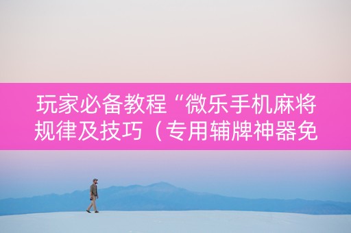 玩家必备教程“微乐手机麻将规律及技巧（专用辅牌神器免安装）