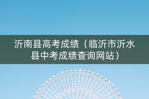 沂南县高考成绩（临沂市沂水县中考成绩查询网站）
