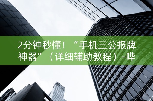 2分钟秒懂！“手机三公报牌神器”（详细辅助教程）-哔哩哔哩