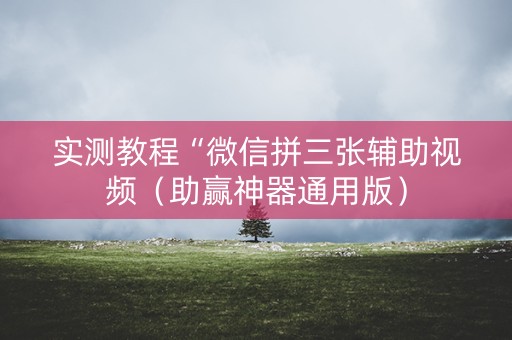 实测教程“微信拼三张辅助视频（助赢神器通用版）