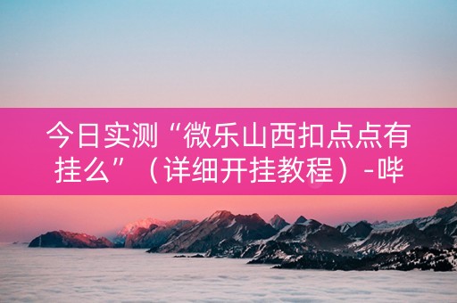 今日实测“微乐山西扣点点有挂么”（详细开挂教程）-哔哩哔哩
