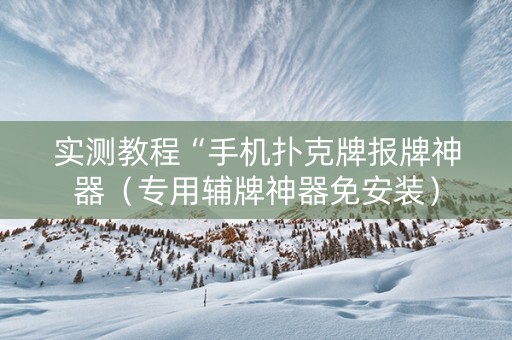 实测教程“手机扑克牌报牌神器（专用辅牌神器免安装）