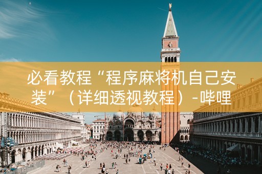 必看教程“程序麻将机自己安装”（详细透视教程）-哔哩哔哩