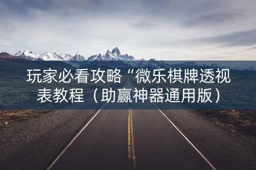 玩家必看攻略“微乐棋牌透视表教程（助赢神器通用版）