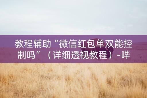 教程辅助“微信红包单双能控制吗”（详细透视教程）-哔哩哔哩