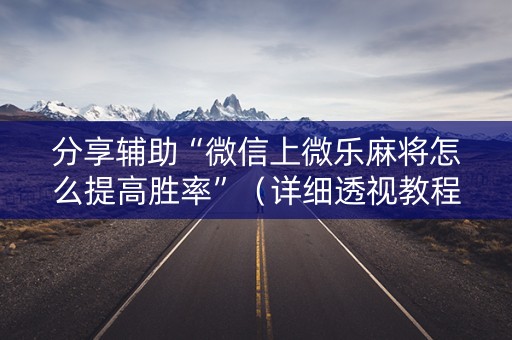 分享辅助“微信上微乐麻将怎么提高胜率”（详细透视教程）-哔哩哔哩