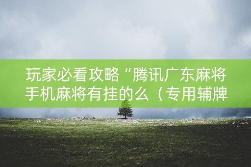 玩家必看攻略“腾讯广东麻将手机麻将有挂的么（专用辅牌神器免安装）