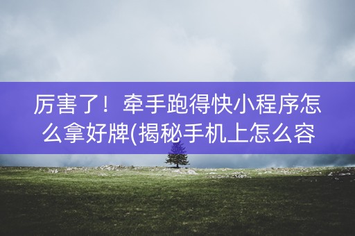 厉害了！牵手跑得快小程序怎么拿好牌(揭秘手机上怎么容易赢)