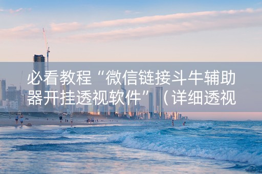 必看教程“微信链接斗牛辅助器开挂透视软件”（详细透视教程）-哔哩哔哩