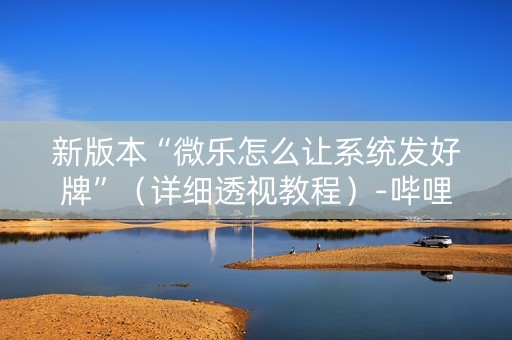 新版本“微乐怎么让系统发好牌”（详细透视教程）-哔哩哔哩