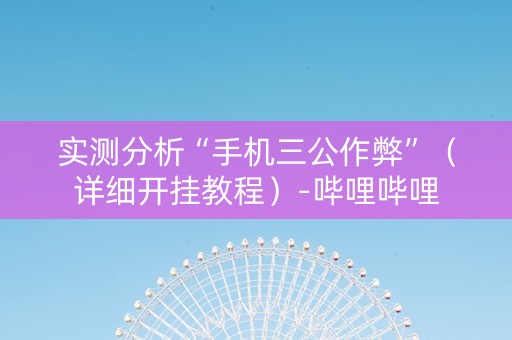 实测分析“手机三公作弊”（详细开挂教程）-哔哩哔哩