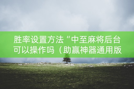 胜率设置方法“中至麻将后台可以操作吗（助赢神器通用版）