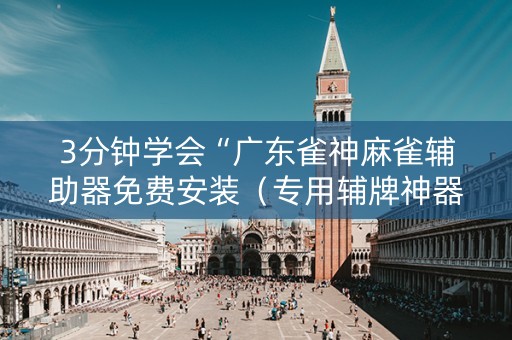 3分钟学会“广东雀神麻雀辅助器免费安装（专用辅牌神器免安装）