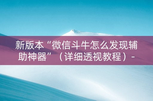 新版本“微信斗牛怎么发现辅助神器”（详细透视教程）-哔哩哔哩
