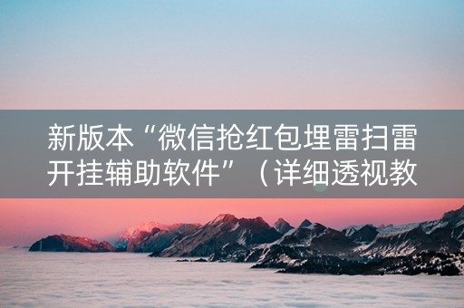 新版本“微信抢红包埋雷扫雷开挂辅助软件”（详细透视教程）-哔哩哔哩
