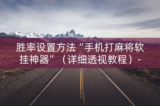 胜率设置方法“手机打麻将软挂神器”（详细透视教程）-哔哩哔哩