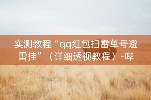 实测教程“qq红包扫雷单号避雷挂”（详细透视教程）-哔哩哔哩