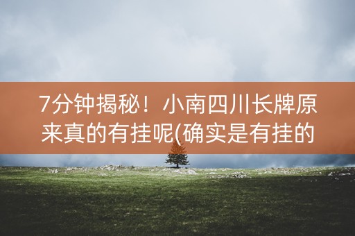 7分钟揭秘！小南四川长牌原来真的有挂呢(确实是有挂的)