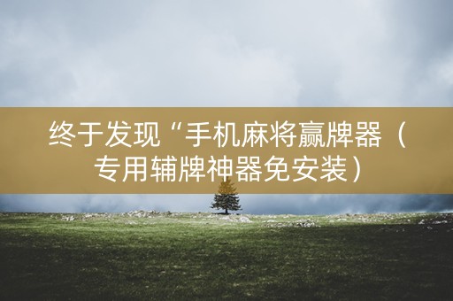 终于发现“手机麻将赢牌器（专用辅牌神器免安装）