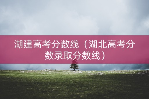 湖建高考分数线（湖北高考分数录取分数线）