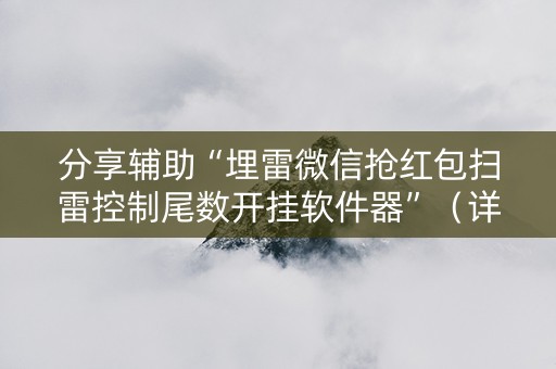 分享辅助“埋雷微信抢红包扫雷控制尾数开挂软件器”（详细透视教程）-哔哩哔哩