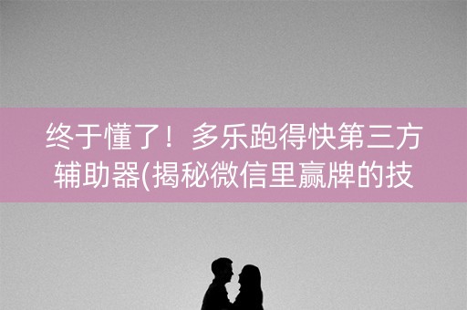终于懂了！多乐跑得快第三方辅助器(揭秘微信里赢牌的技巧)